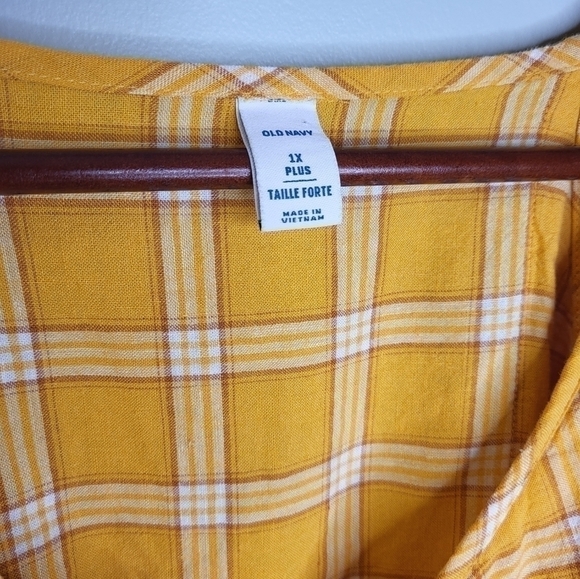 OLD Navy Linen Blend Ruffled Tank Top. Yellow, Ladies Size 1X - Picture 8 of 9